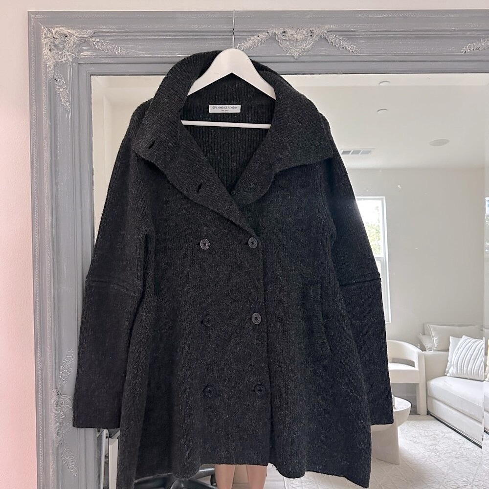 Opening Ceremony Archive Marled Knit Double-Breasted Sweater‎ Cardigan Coat M